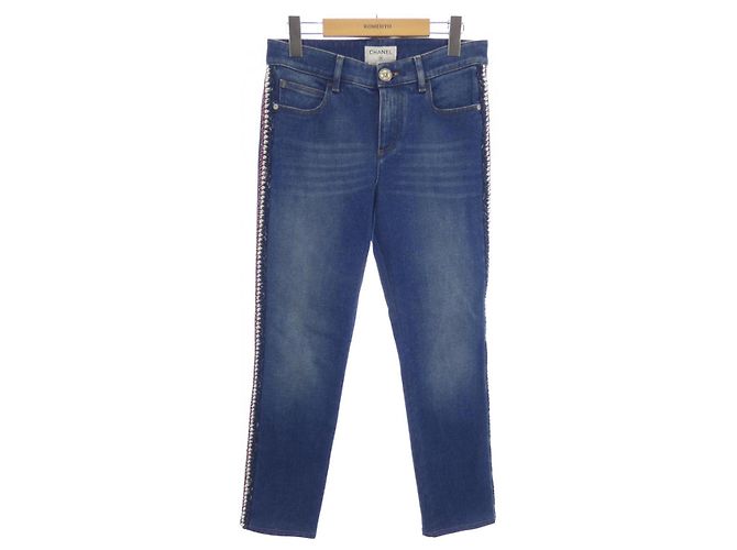 Timeless Chanel Denim Jeans Blau