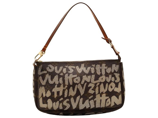 Louis Vuitton Pochette Accessoires Monogram Graffiti Marron Blanc