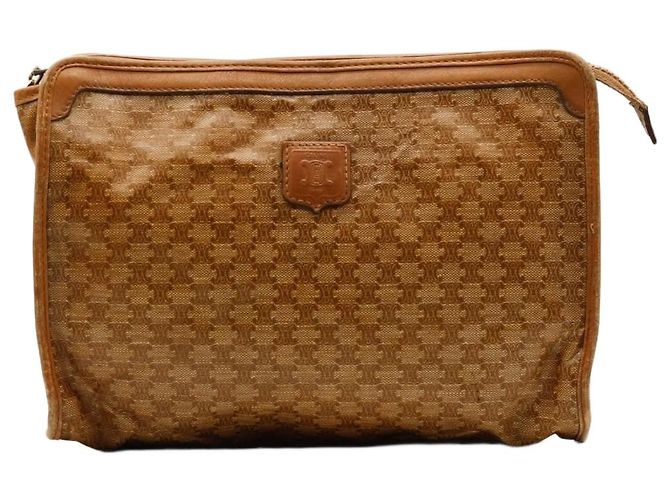 Céline Celine Monogramm Pochette Braun