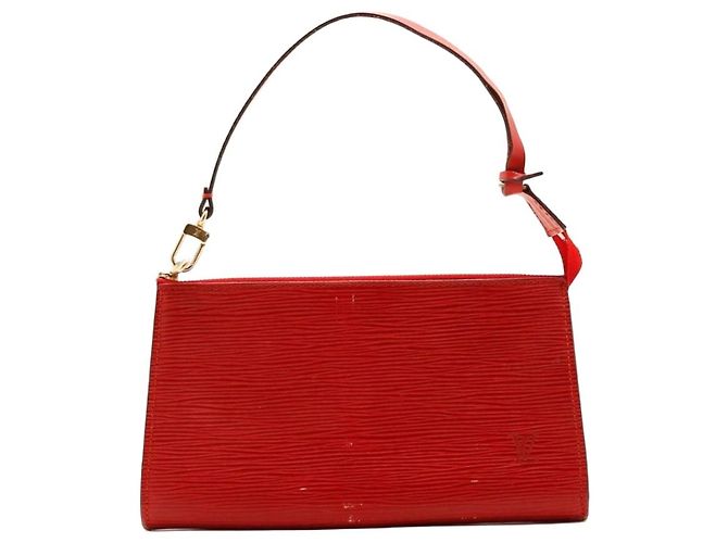 Louis Vuitton Pochette Accessoires en cuir Epi Rouge
