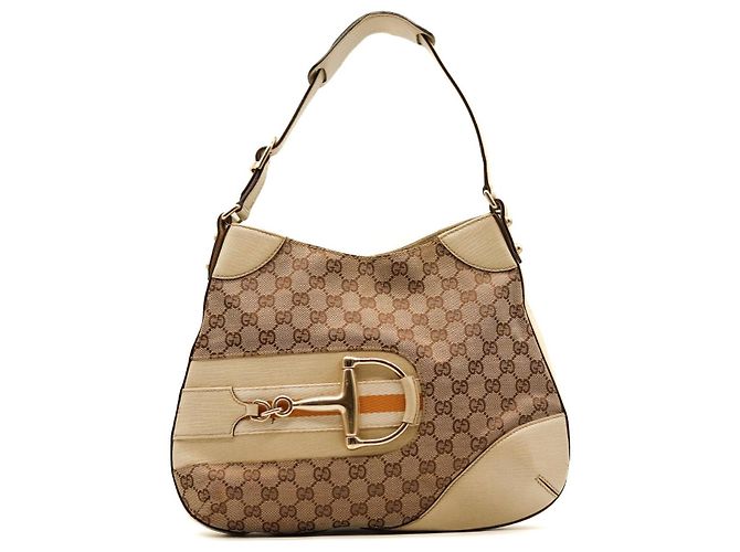 Gucci Bolsa Hobo em canvas Monogram GG Marrom Bege