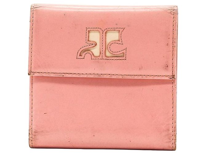Courreges Carteira Courrèges de couro rosa