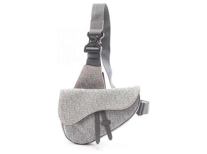 Borsa Saddle grigia Christian Dior Marrone