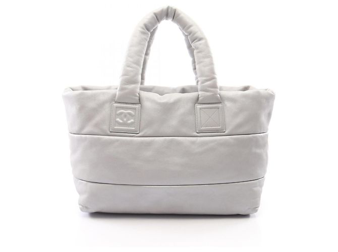Sac cabas réversible Chanel Coco Cocoon GM Argenté Bleu Marine