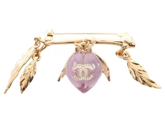 Broche Chanel Coco Mark Rosa Dorado