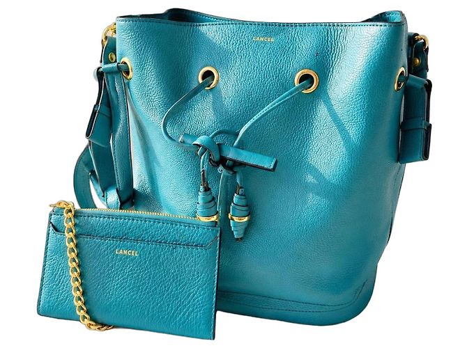 Lancel Le Huit borsa a secchiello in pelle blu