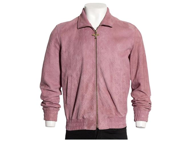 Louis Vuitton Monogram Suede Bomber Jacket Pink