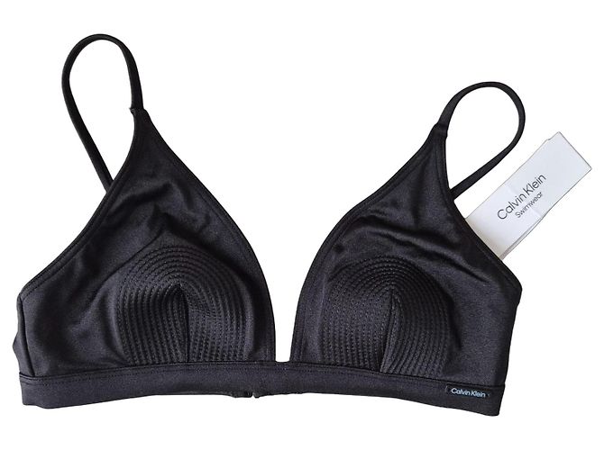 Calvin Klein Top de Biquíni Triangle Preto