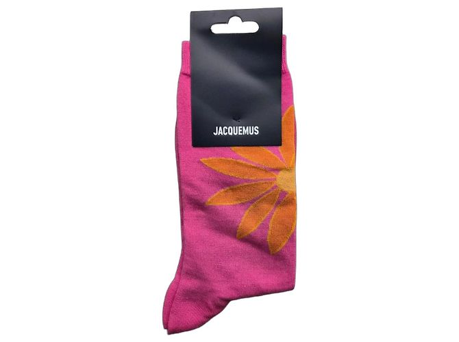 Jacquemus Pink and Orange Flower Pattern Socks