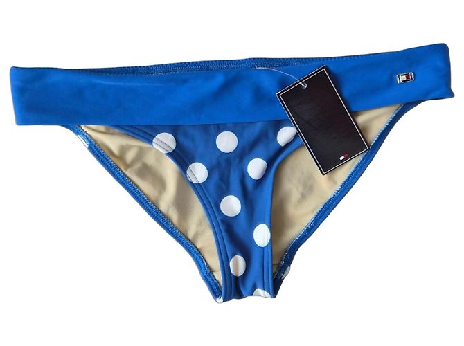 Tommy Hilfiger Bikini-Unterteil mit Punkten - Blau Weiß