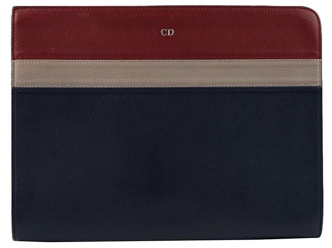 Dior Colorblock Leather Clutch Pouch