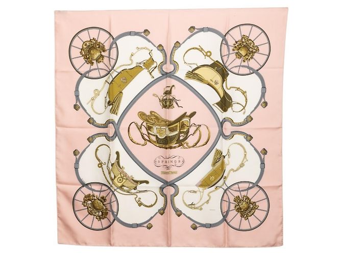 Hermès Sciarpa Carre 90 Springs Hermes Rosa Bianco