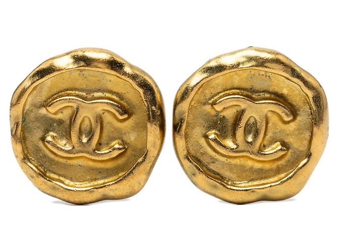 Orecchini a clip vintage Chanel Coco Mark D'oro