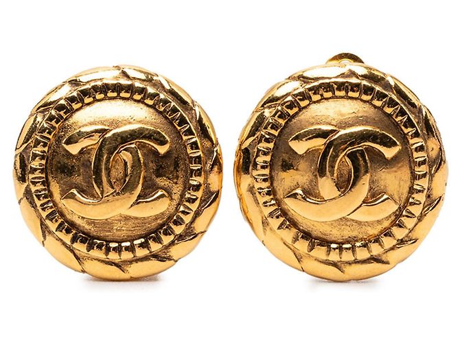Timeless Orecchini a clip Chanel Coco Mark Vintage D'oro