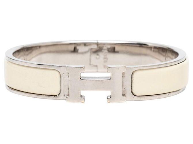 Hermès Hermes Click H PM Bangle Bracelet Silvery Cream 