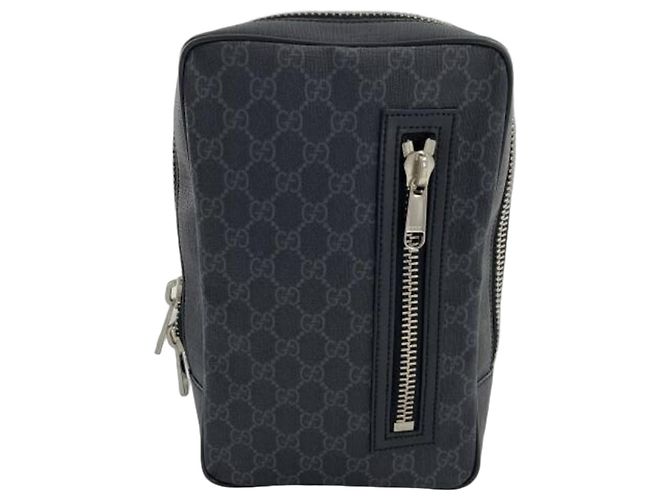 Borsa a tracolla Gucci in materiale GG Supreme Nero Rosso Blu navy
