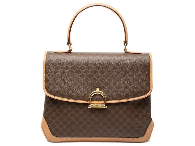 Céline Borsa Celine Macadam in pelle marrone