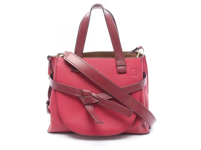 Loewe Gate Handtasche mit Tragegriff Rot Bordeaux