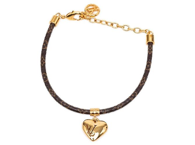 Pulsera Louis Vuitton Monogram Blooming Heart Castaño