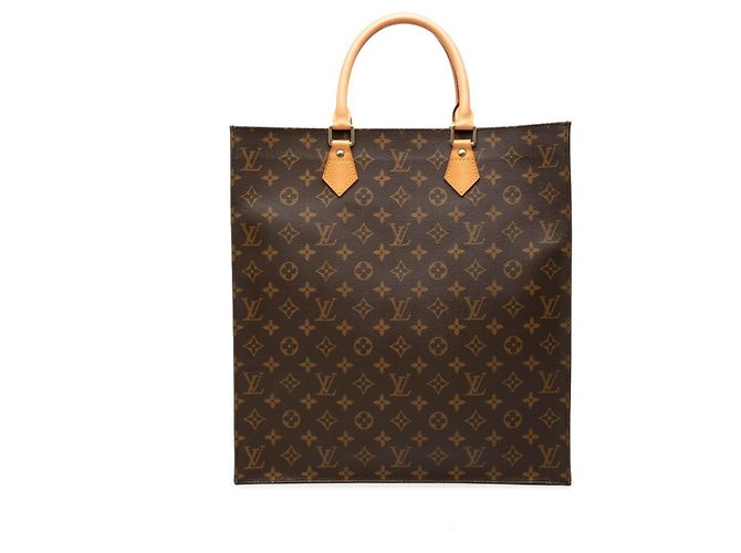 Sac à main cabas Louis Vuitton Monogram Sac Plat Marron