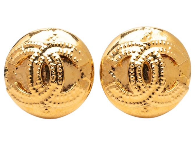 Chanel Vintage Coco Mark Clip-Ohrringe Golden