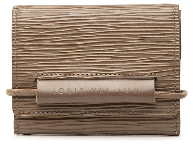 Cartera tríptico Louis Vuitton Epi Elastic Castaño