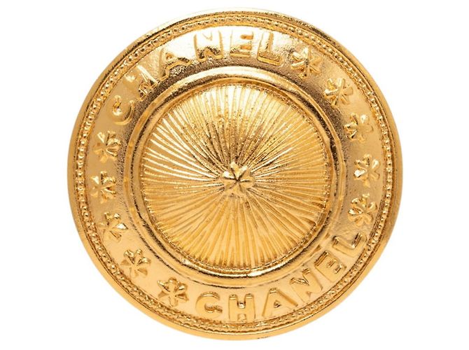 Spilla Logo Chanel placcata oro D'oro