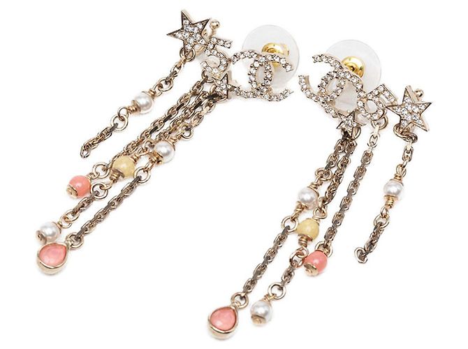 Pendientes de botón Chanel Coco Mark Star Motif Dorado