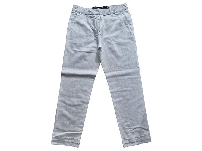 Barbara Bui Pantalones rectos de lino beige