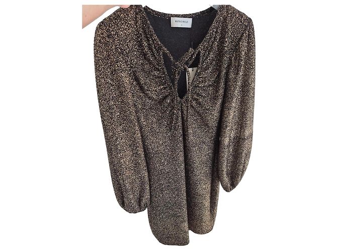 Autre Marque Rut&Circle Paillettenkleid Schwarz-Gold Golden