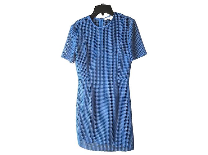 Vestido corto de encaje azul Diane Von Furstenberg