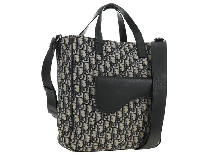 Sac à main Christian Dior Trotter Canvas 2way Navy Silver Auth ki6683SAM