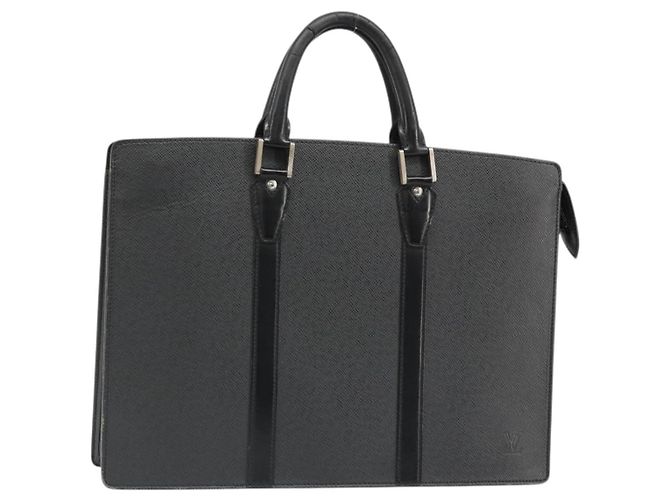 LOUIS VUITTON Taiga Porte Documents Rozan Bag Ardoise M30052 LV Auth ka4757 Cinza