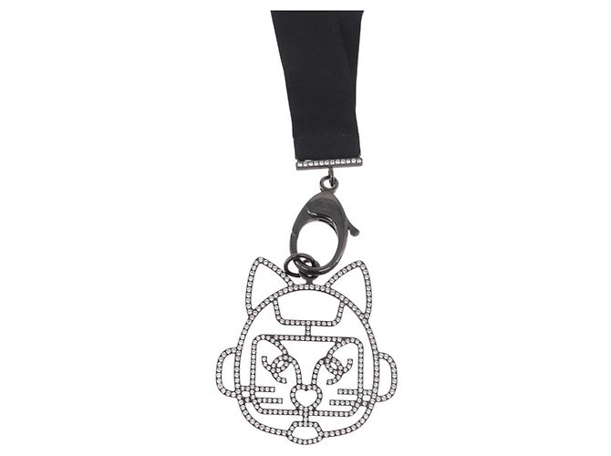 Collar CHANEL Cat Robot en metal Negro CC Auth 185784M