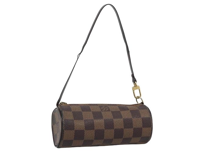 LOUIS VUITTON Pouch Papillon Damier Ebene Auth LV 187564