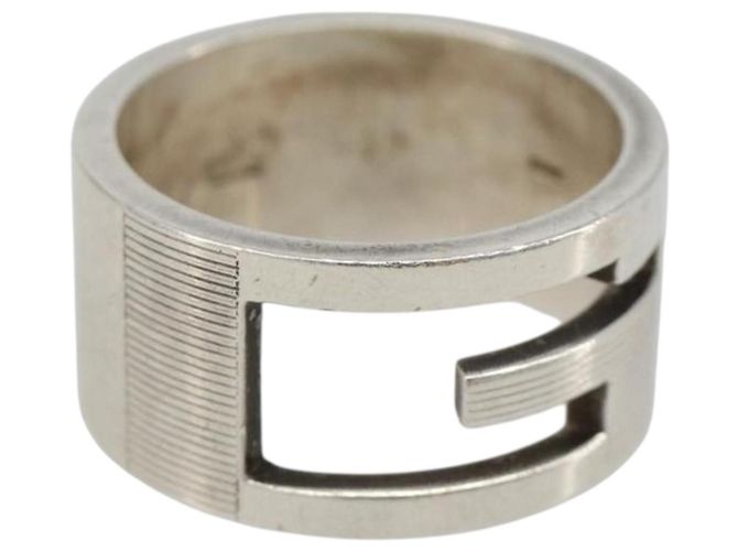 Anillo icon GUCCI de metal Plata Auth SW2360V