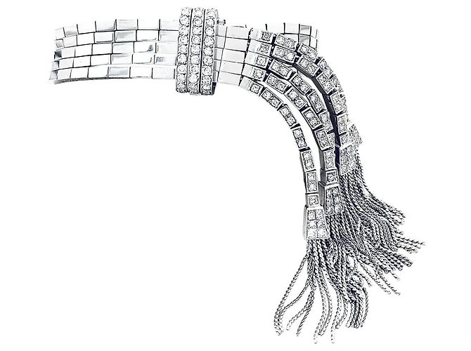 Autre Marque Bracciale antico in platino e diamanti.