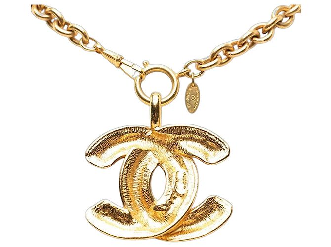 Timeless Collana con pendente Chanel Coco Mark placcato oro D'oro