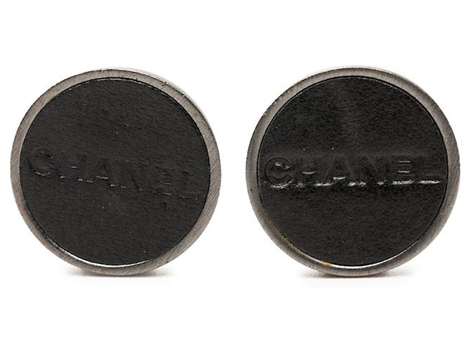 Chanel Silberne runde Clip-Ohrringe