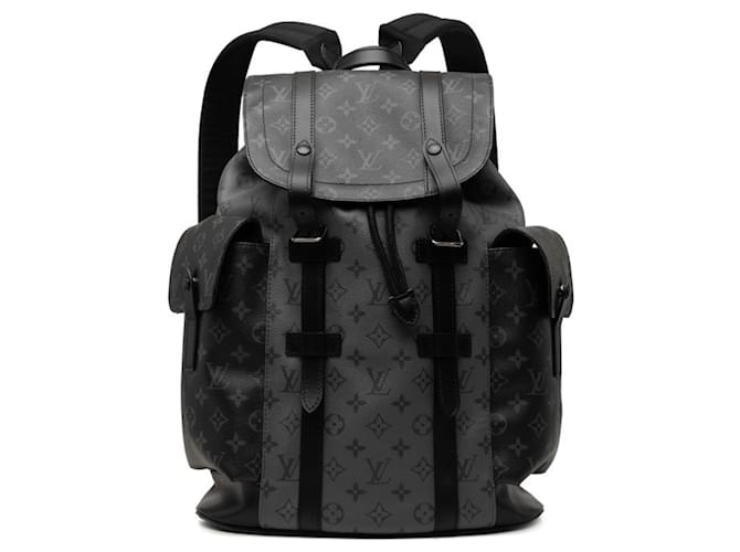 Louis Vuitton Monogram Eclipse Christopher MM Backpack Brown Black
