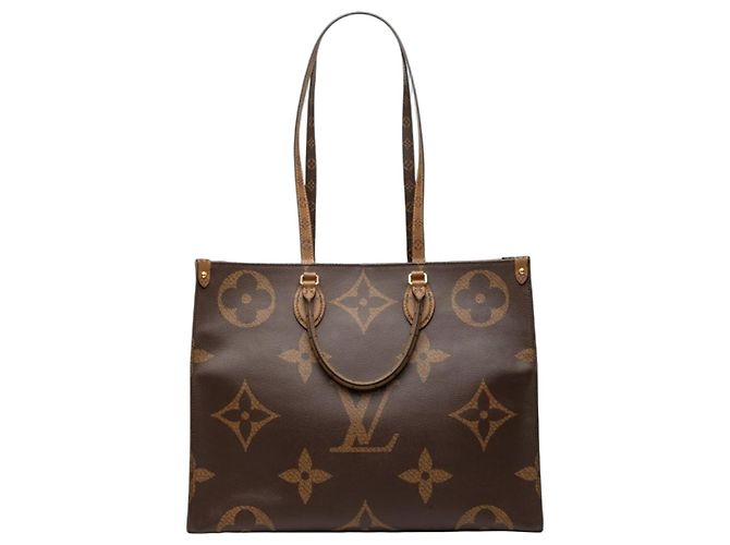 Louis Vuitton Monogram Giant Reverse OnTheGo GM Handbag Brown