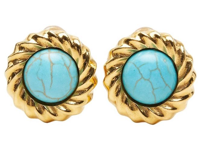 Orecchini a clip Chanel Vintage Blu D'oro