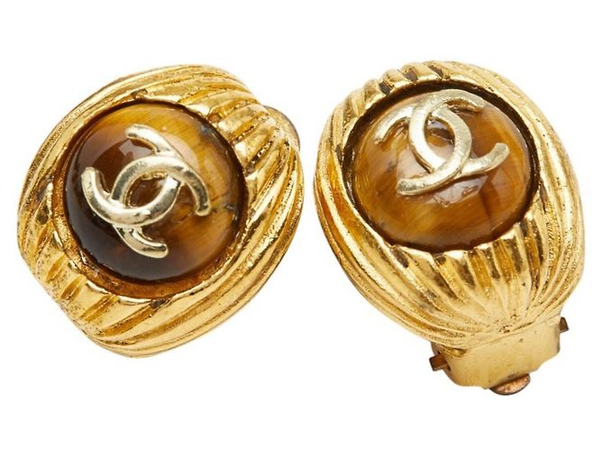 Orecchini a clip Chanel Vintage Coco Mark D'oro