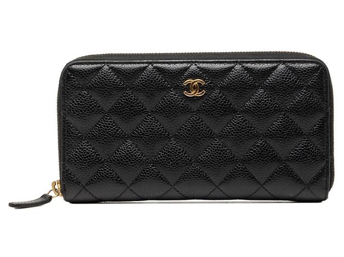 Chanel Matelassé Long Wallet Black