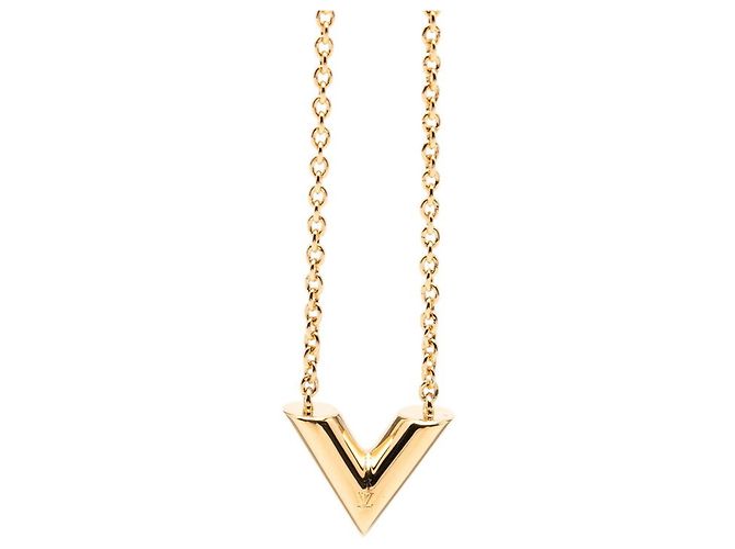 Colar com pingente Louis Vuitton Essential V Chain Dourado