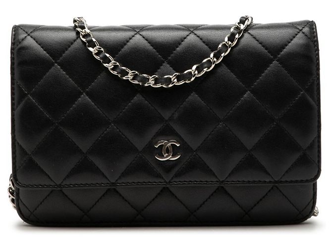 Borsa a tracolla Chanel Matelassé in pelle nera Nero