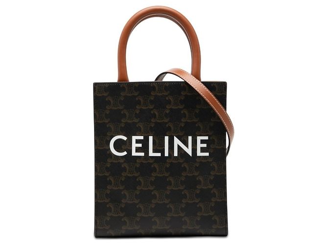 Céline Sac cabas mini Celine Triomphe Vertical Marron