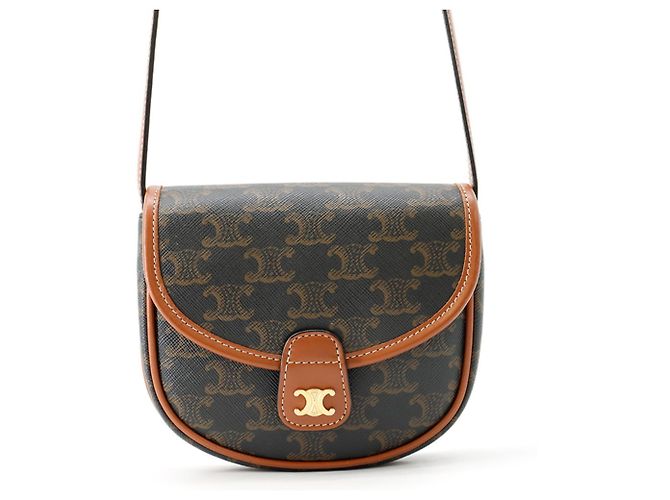 Céline Celine Mini Besace Triomphe Shoulder Bag Brown