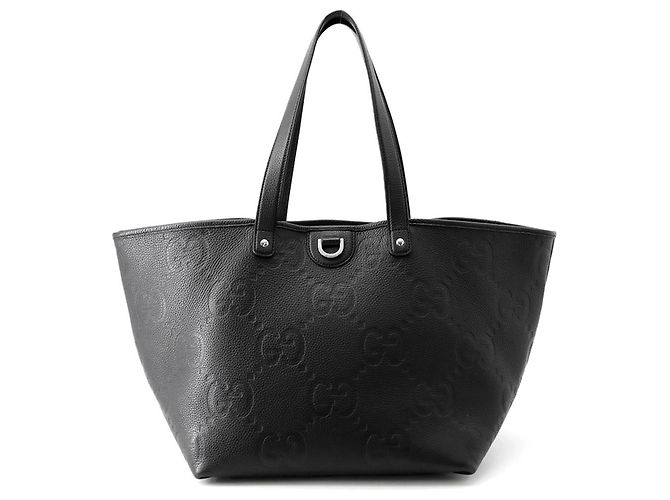 Gucci Sac cabas Jumbo GG en cuir taille Medium Noir