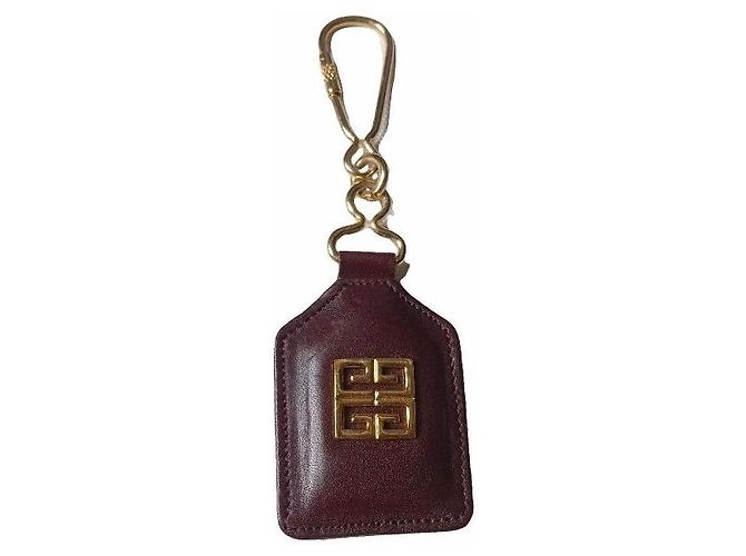 Givenchy Leather Logo Keychain Brown